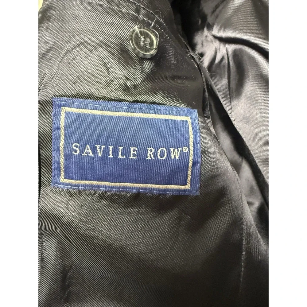 Savile‎ Row Navy Blue 100% Wool Two Gold Button Blazer Jacket Size 42 Short